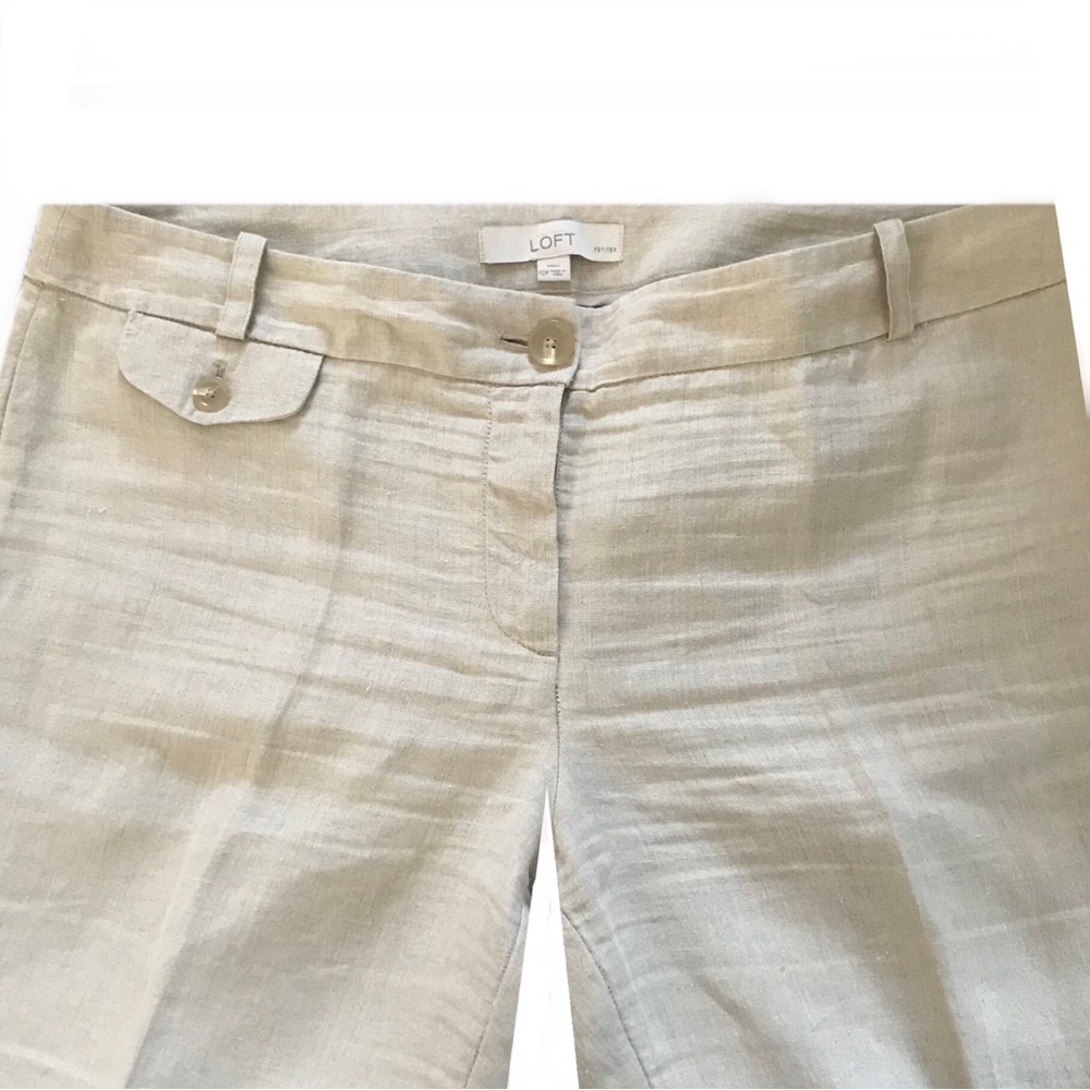 LOFT Petite Beige Linen Pants